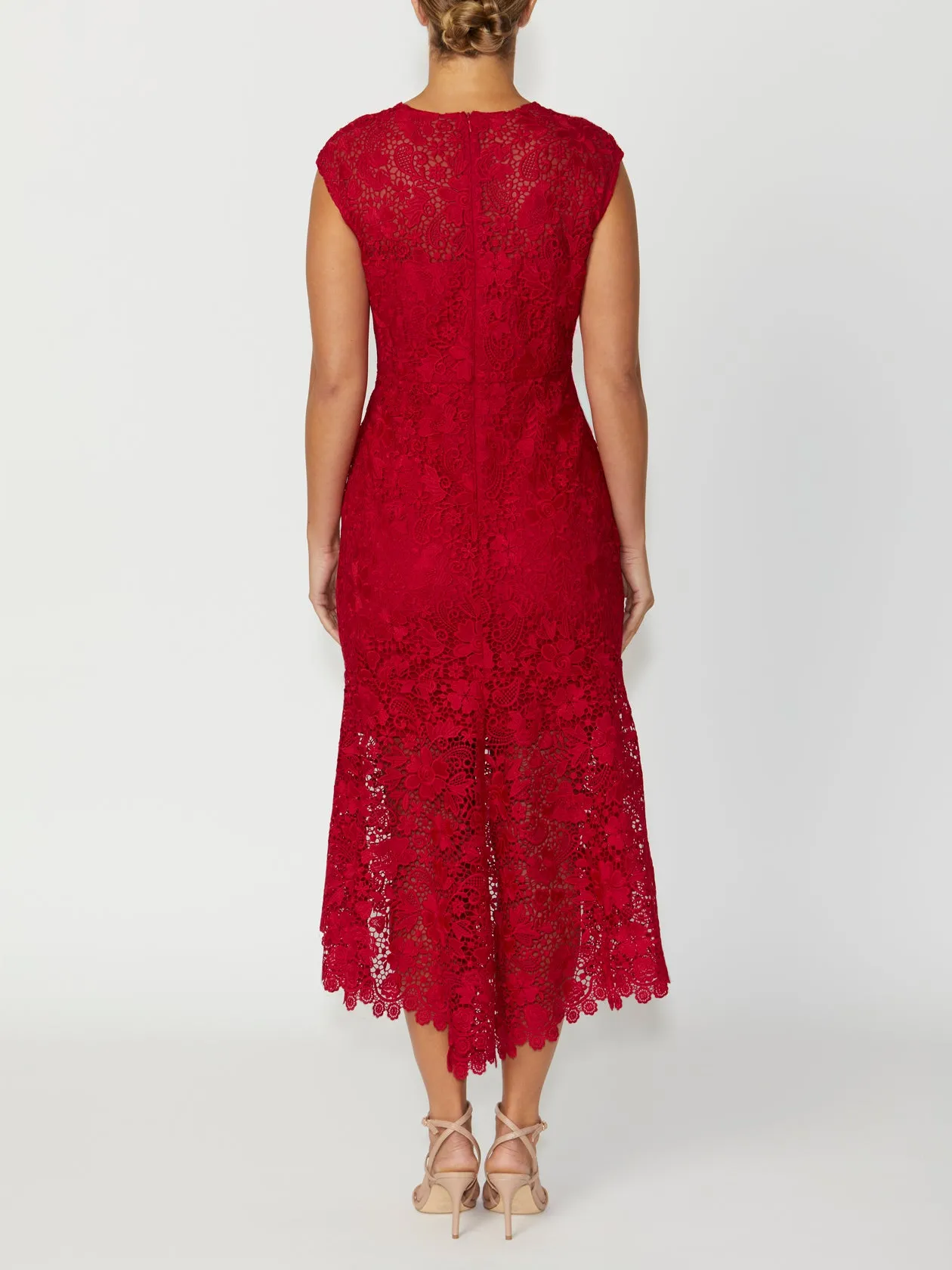 Georgina Red Lace Dress