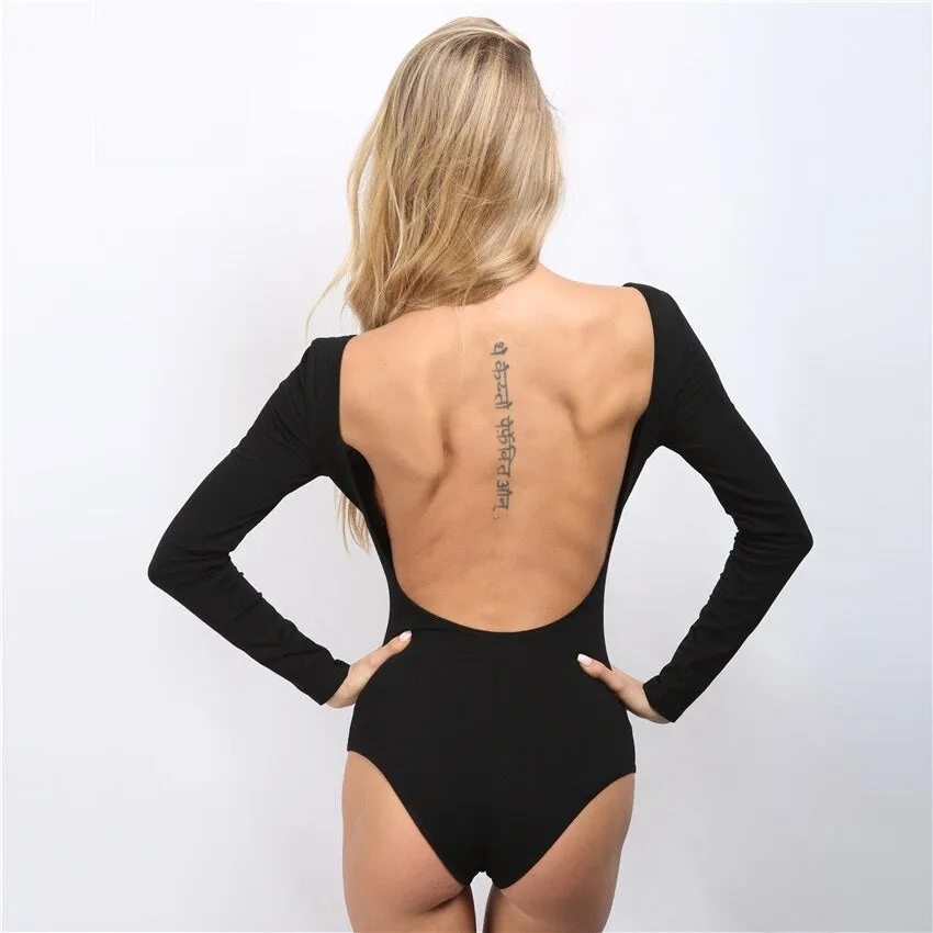 Gina Backless Long Sleeve Bodysuit