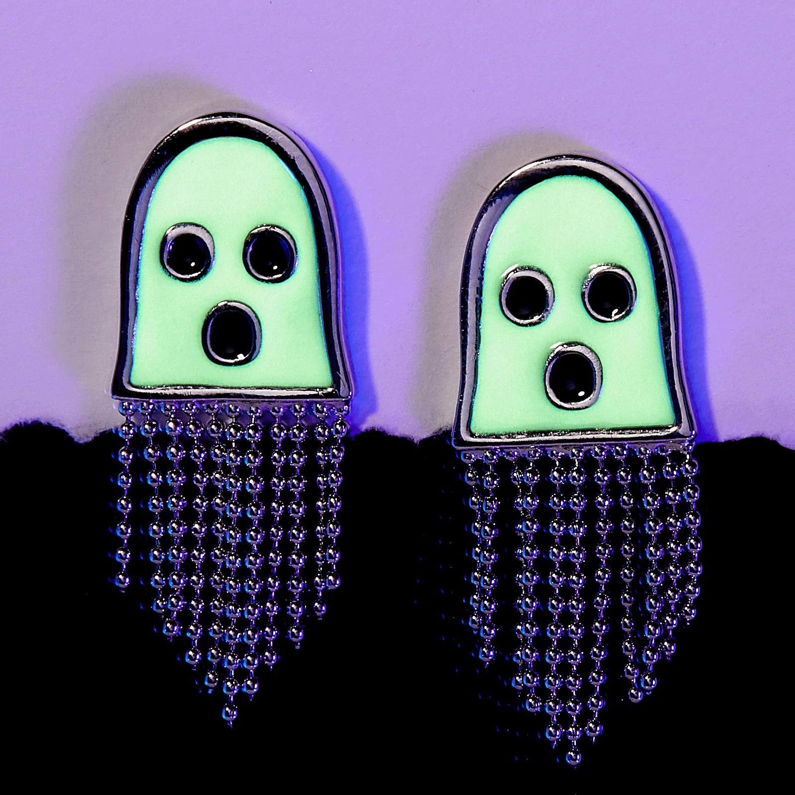 Glow in the Dark Ghost Emoji Stud