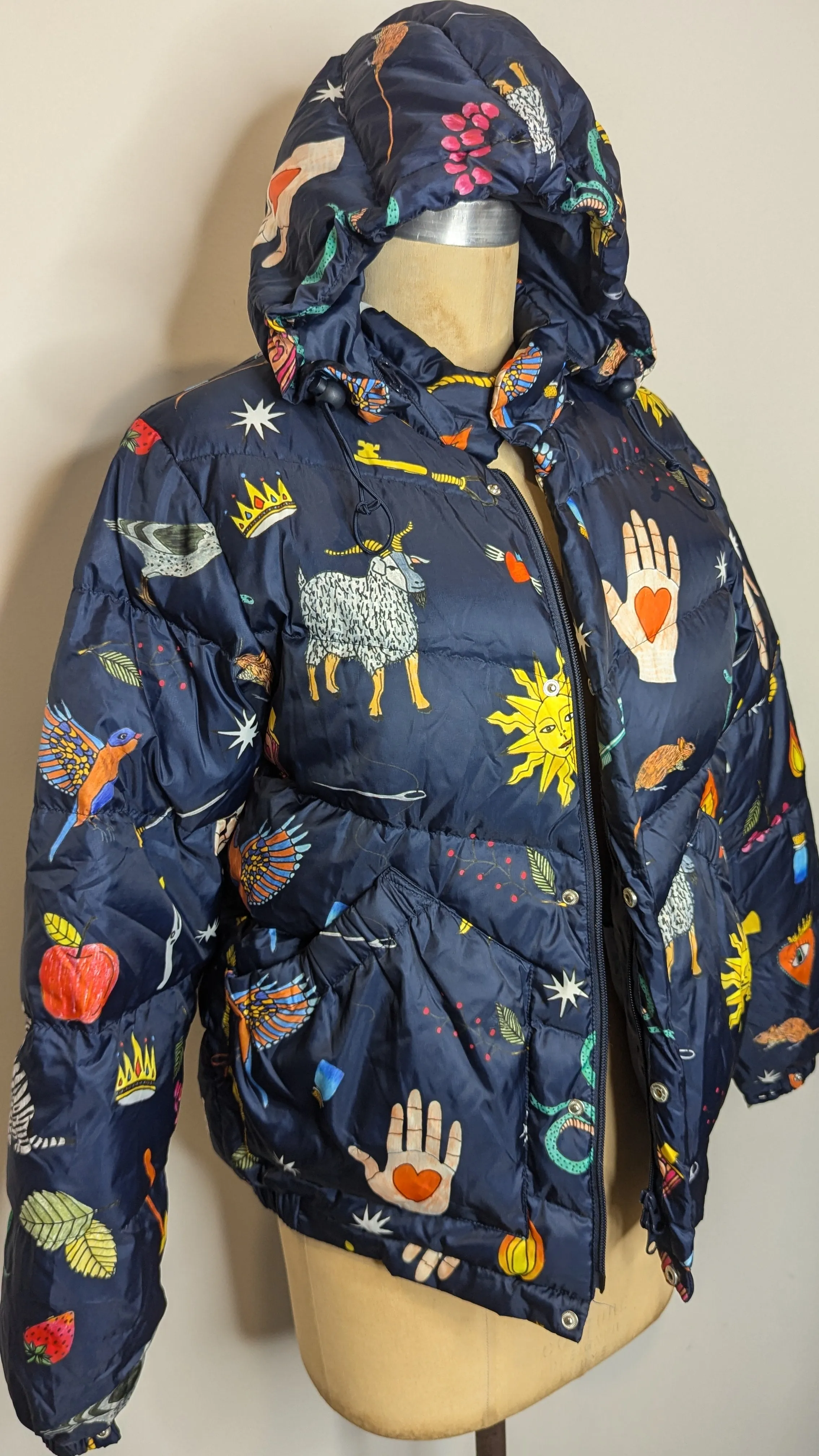 Gorman Navy Fable Print Puffer Jacket