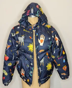 Gorman Navy Fable Print Puffer Jacket