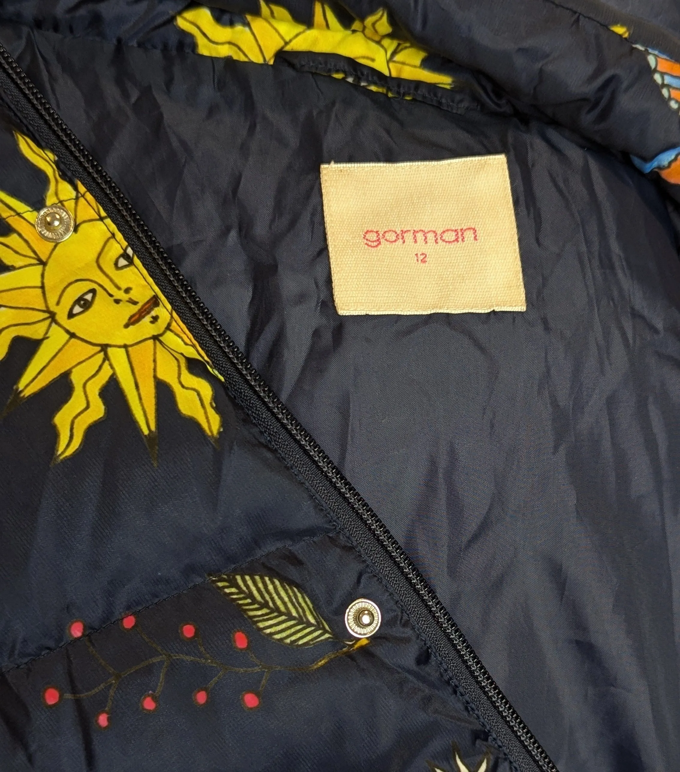 Gorman Navy Fable Print Puffer Jacket