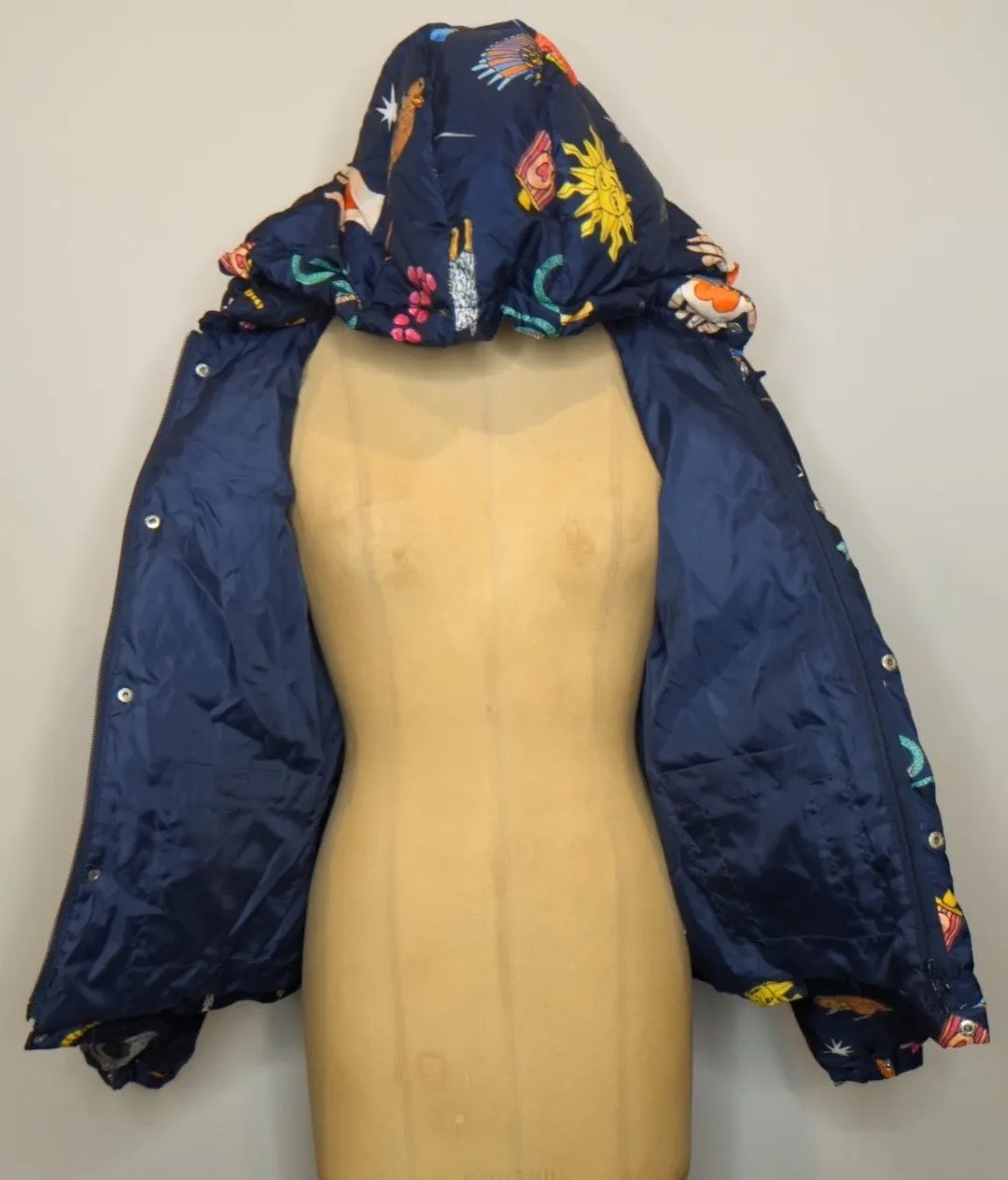 Gorman Navy Fable Print Puffer Jacket