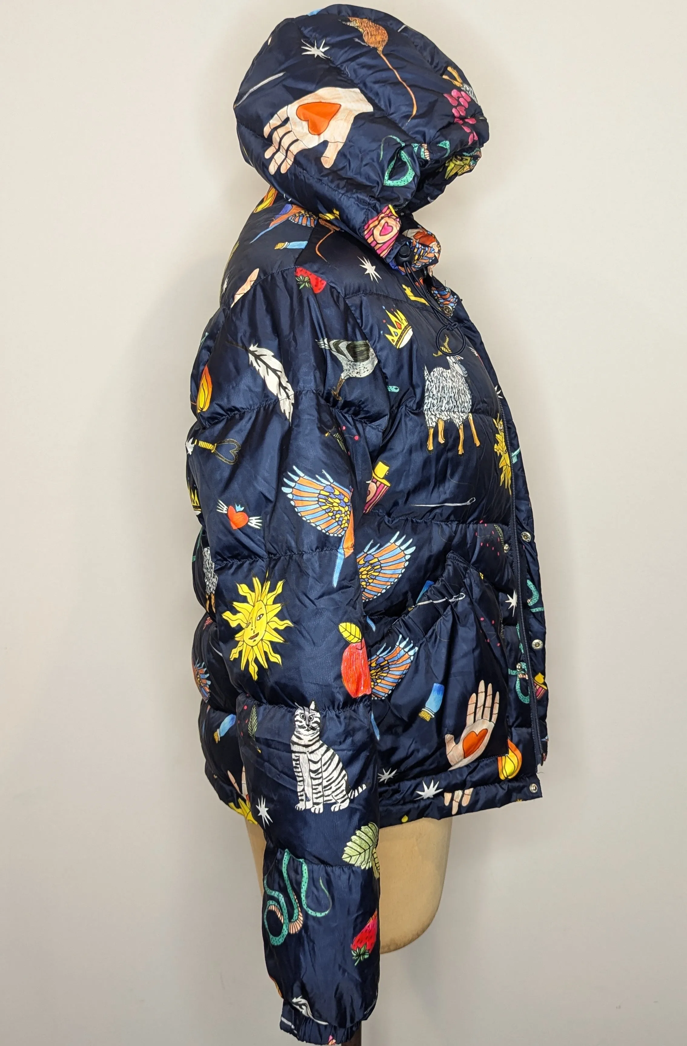 Gorman Navy Fable Print Puffer Jacket