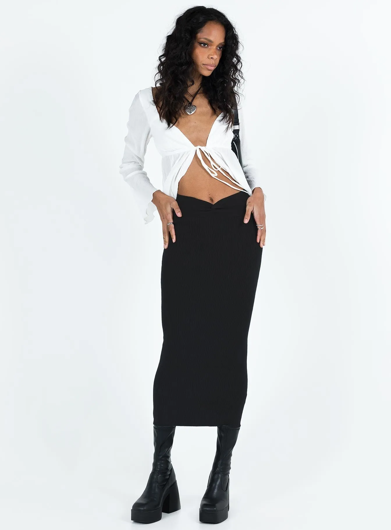 Hatcha Midi Skirt Black