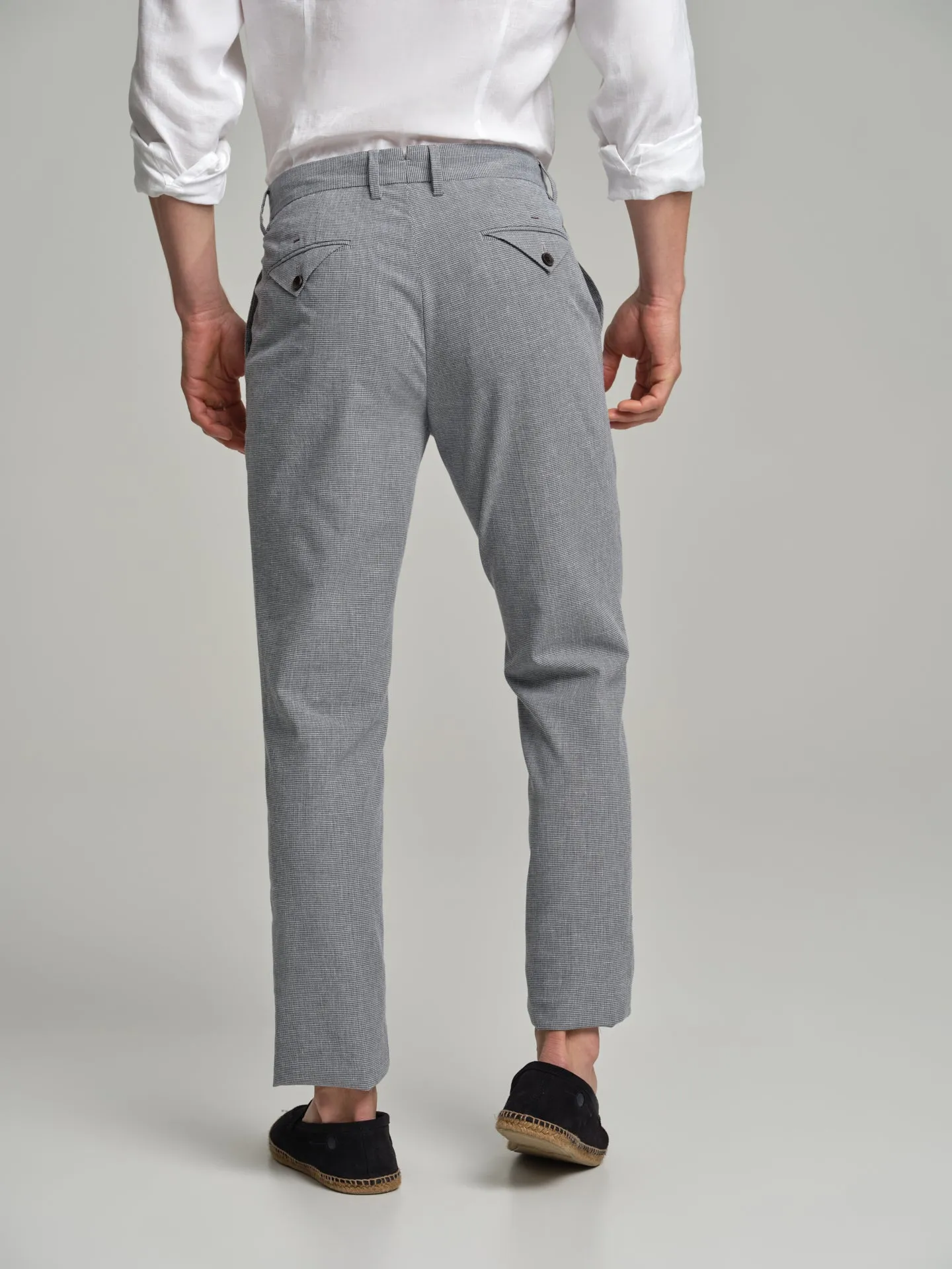 Havana Collection pied-de-poule chino trousers