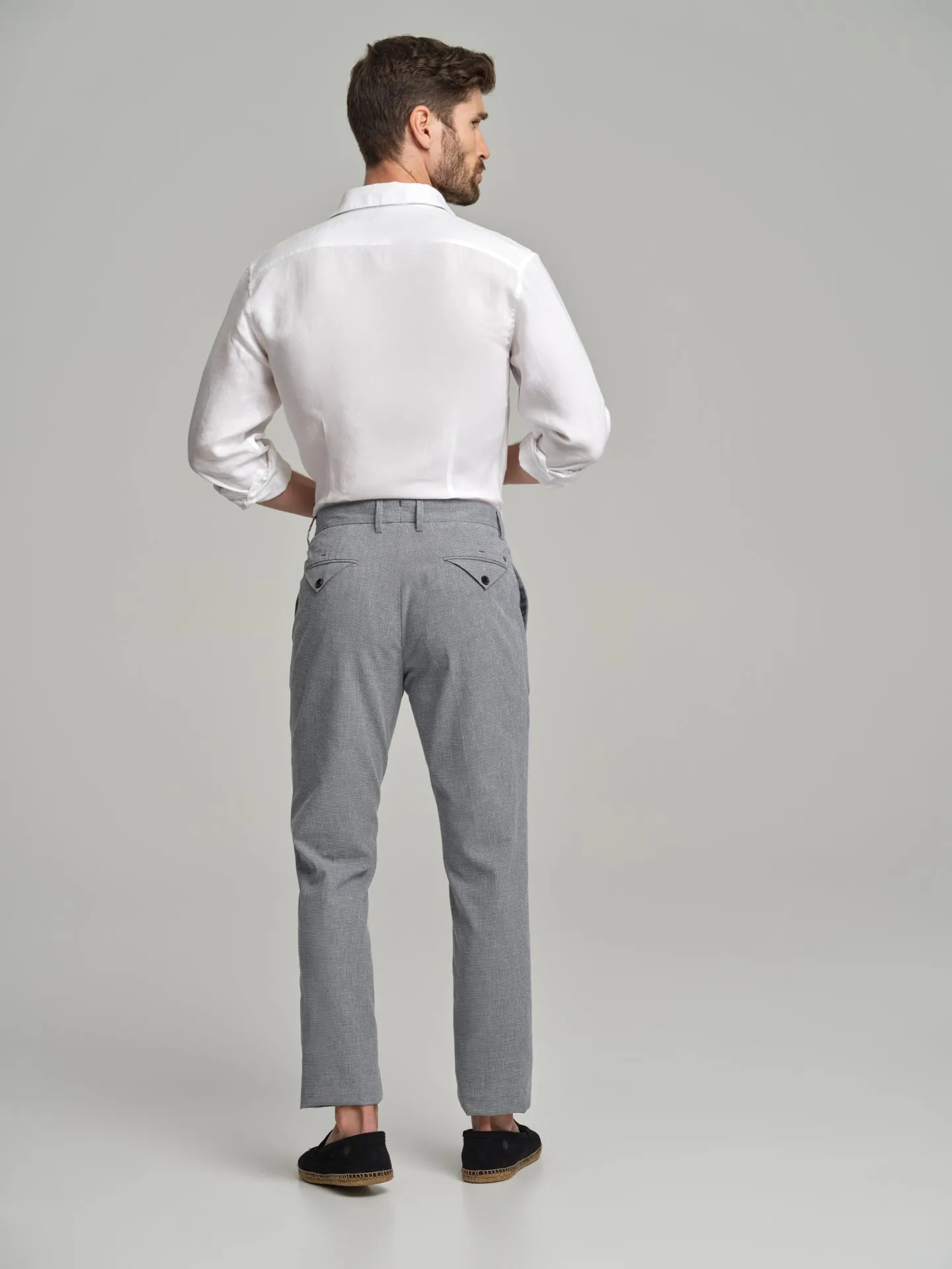 Havana Collection pied-de-poule chino trousers