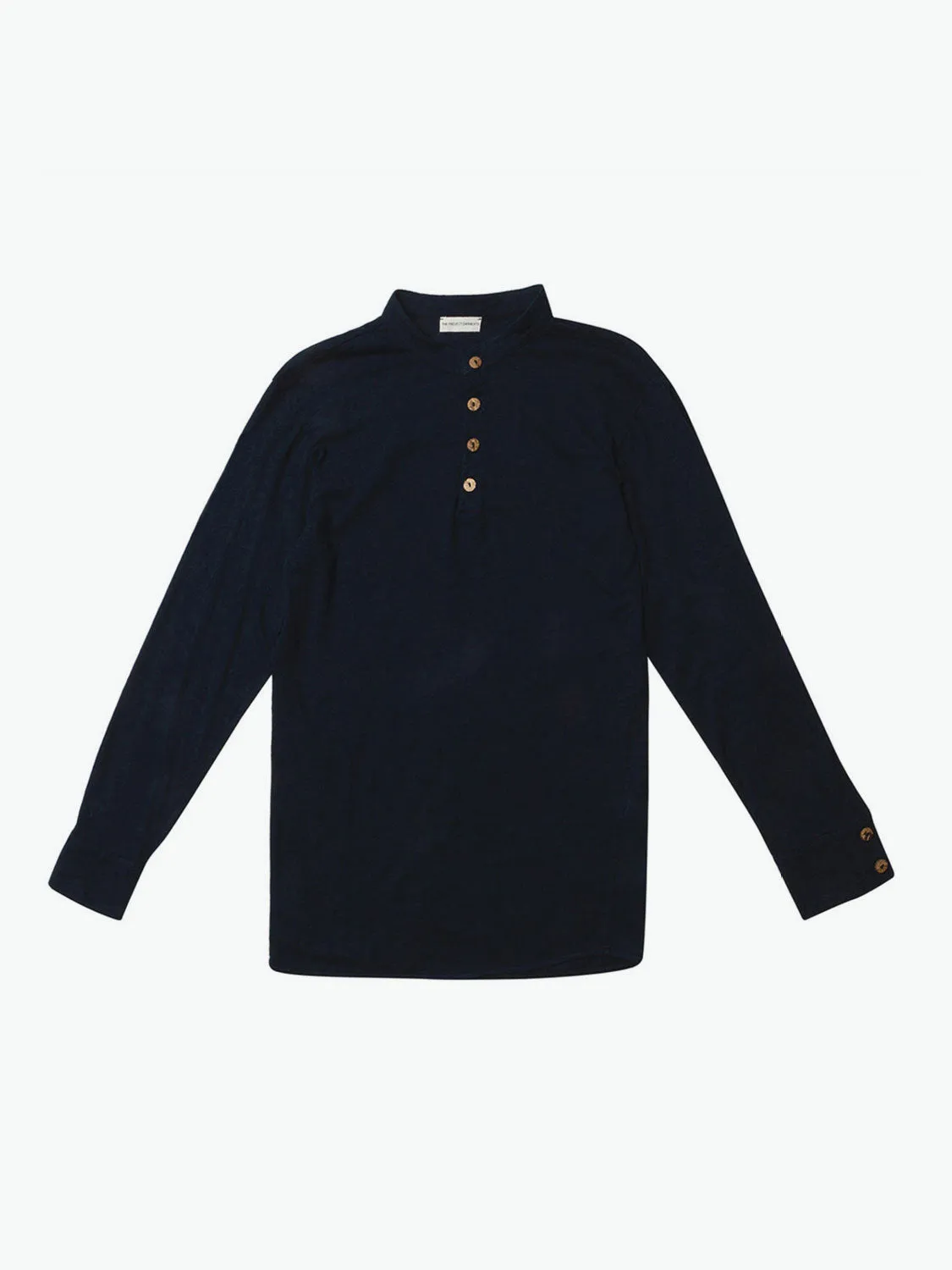 Henley Supima Cotton Long Sleeve T-shirt Navy Blue