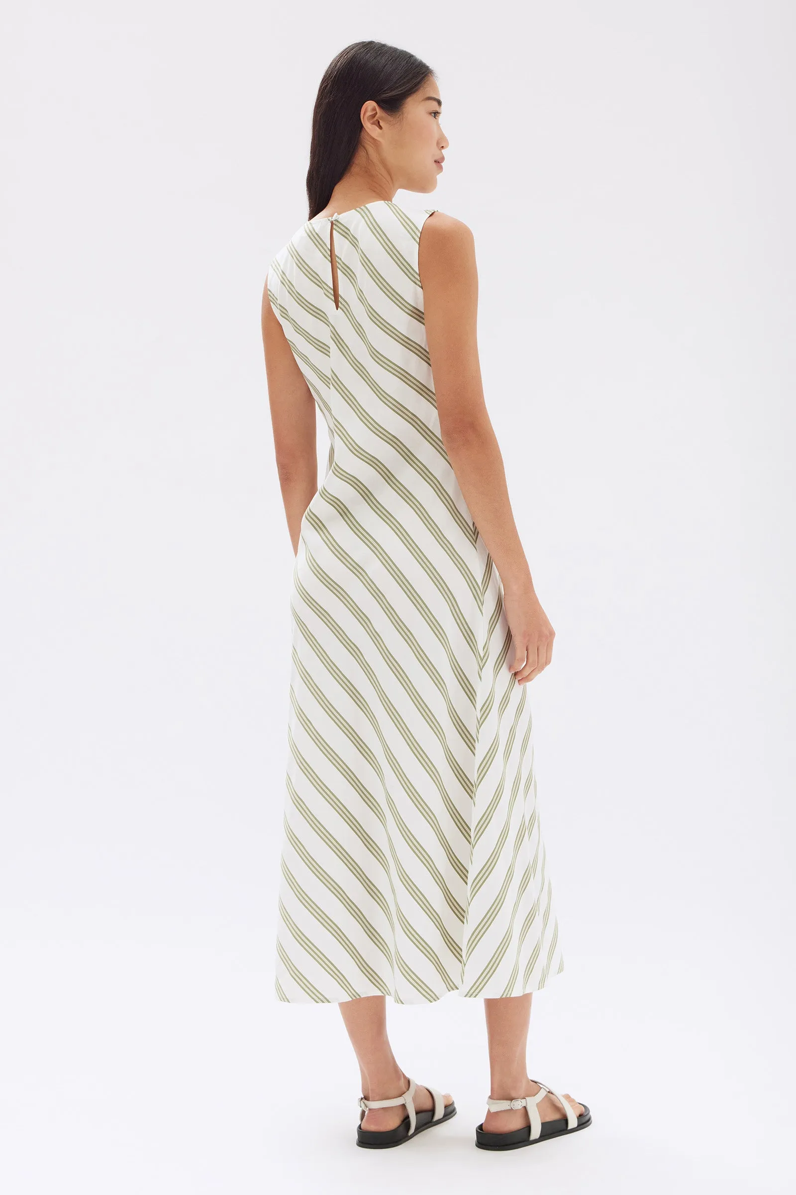 Isola Stripe Midi Dress