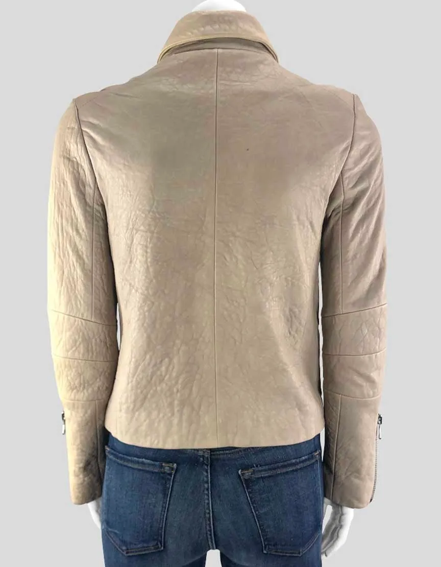 J. Brand Tan Leather Jacket Women X-Small