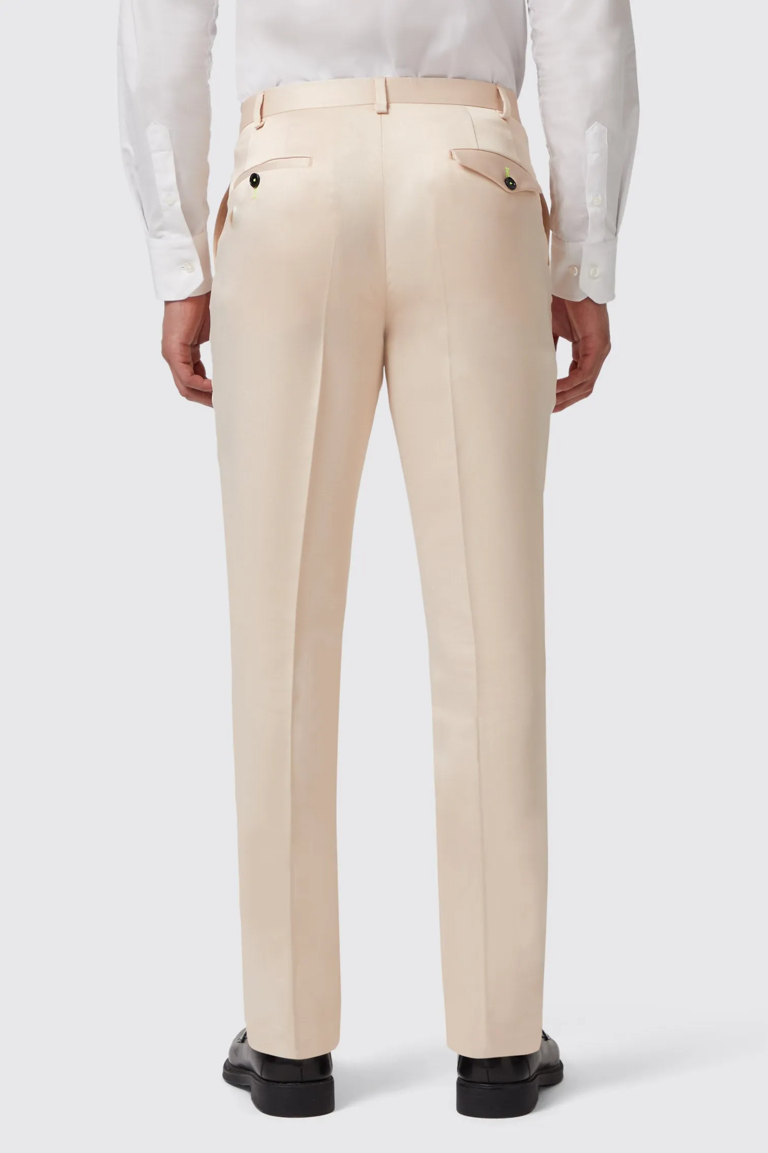 Lewis Skinny Fit Beige Sateen Trousers