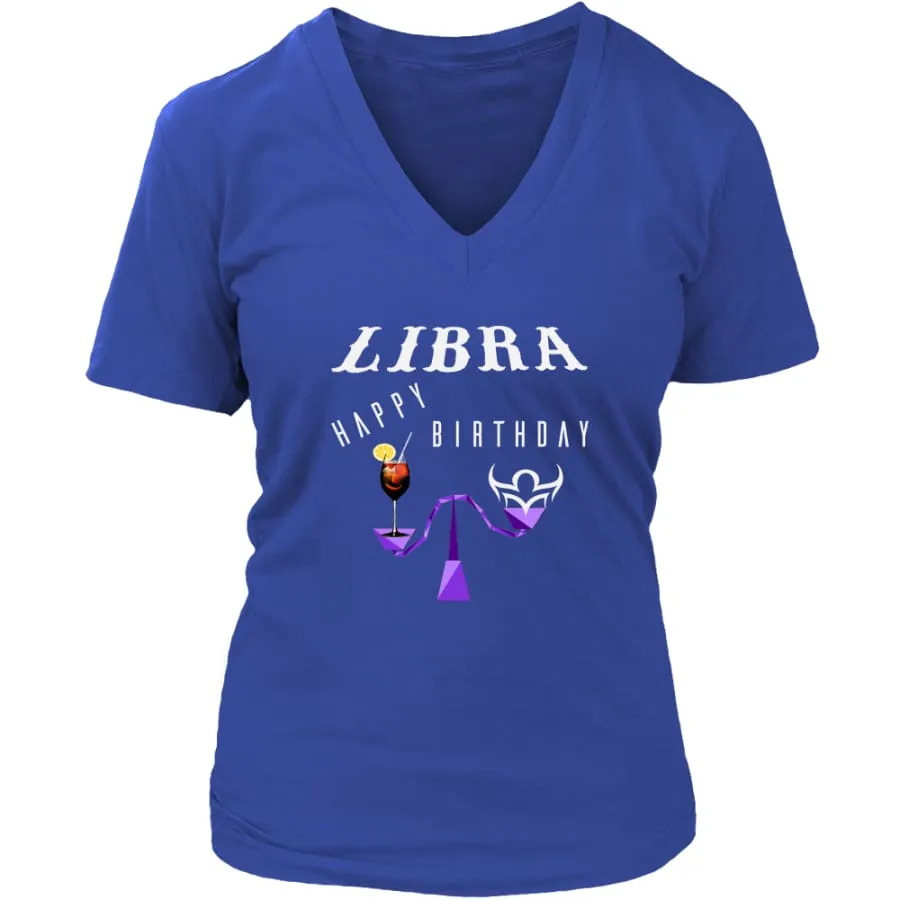 Libra Shirt Women V-Neck| Horoscope| Zodiac Libra Birthday Shirts (7 colors)