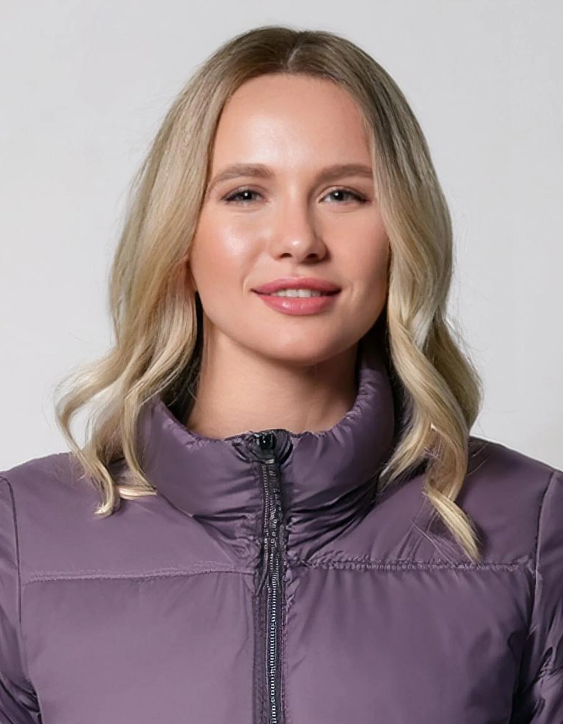 Lilac Zip-Up Puffer Jacket