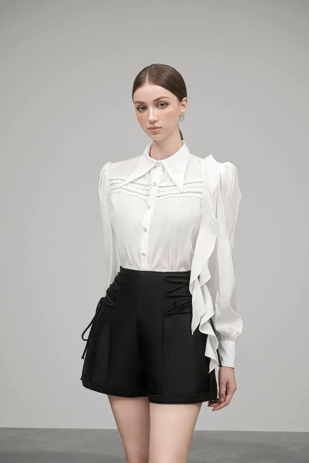 Lisa Ruffle Layer Poplin Shirt