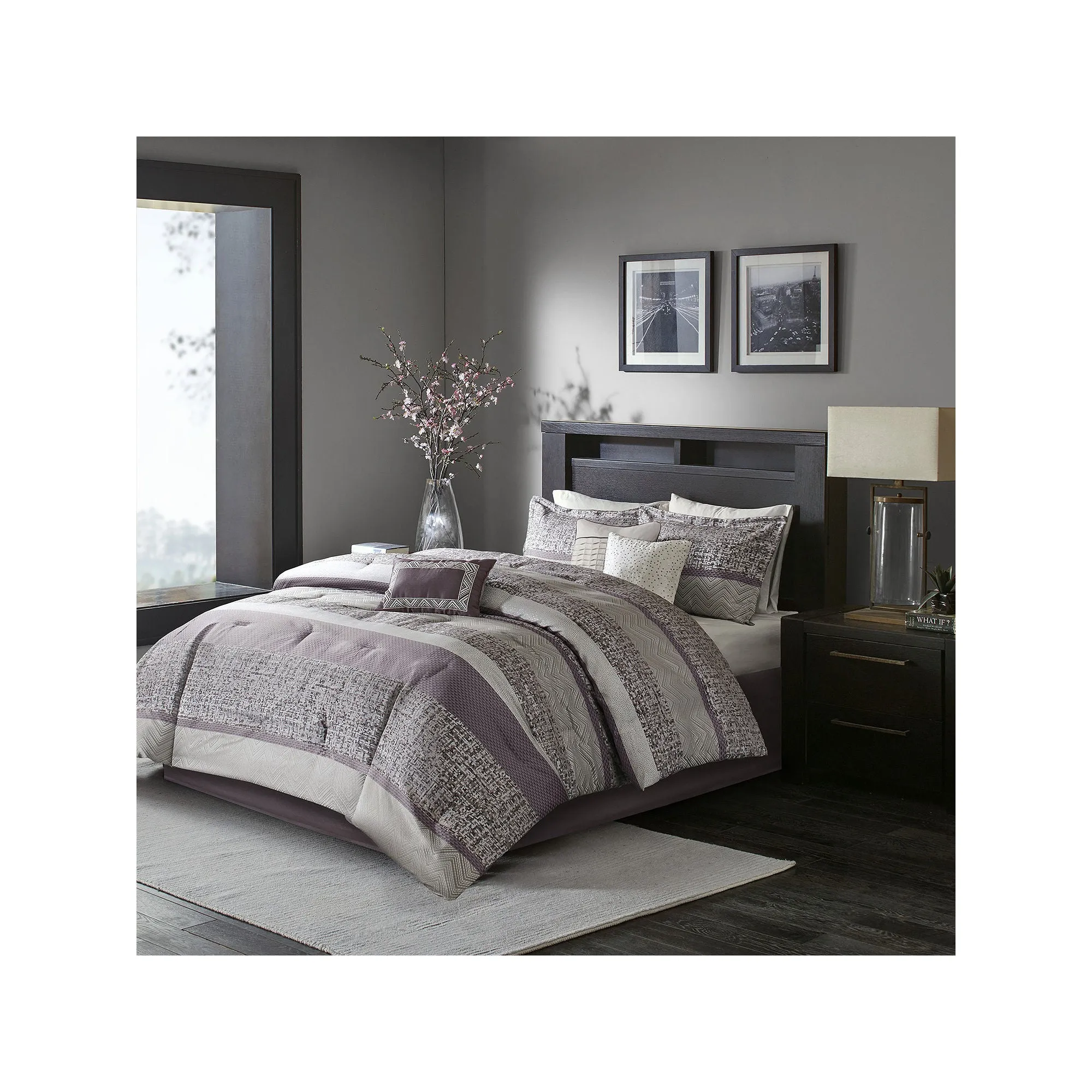 Madison Park Melody 7-pc. Jacquard Comforter Set Purple - Queen