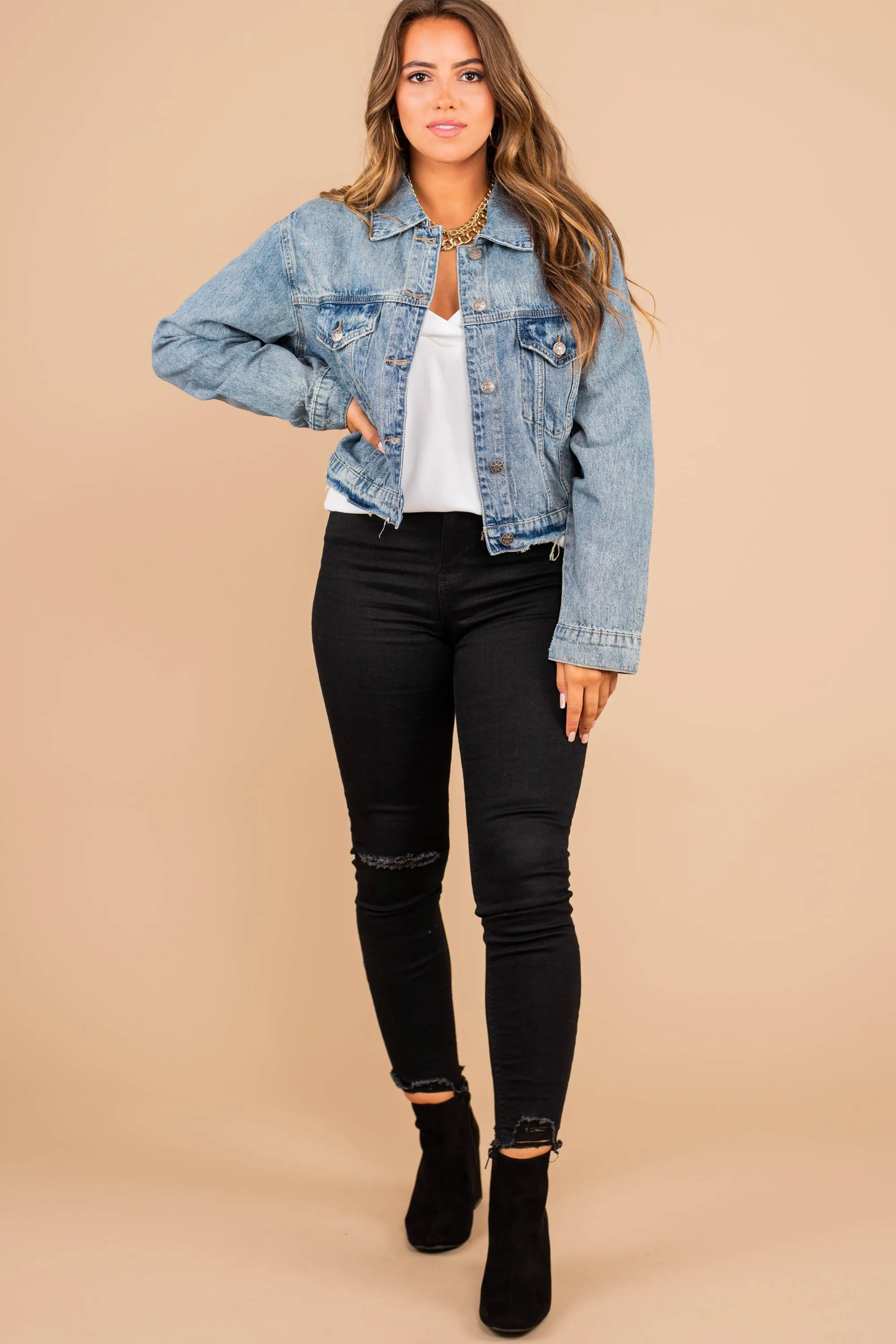 Make An Appearance Medium Wash Denim Jacket