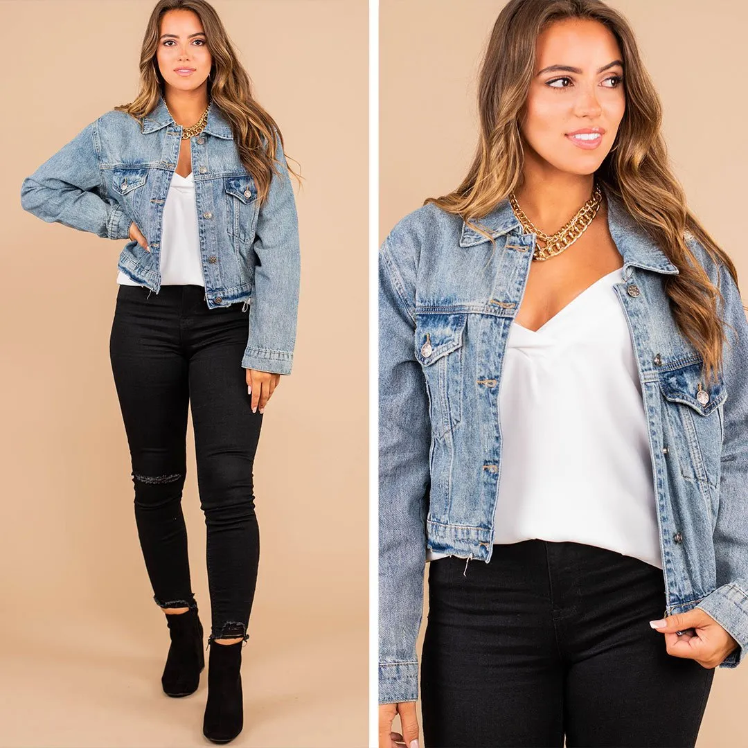 Make An Appearance Medium Wash Denim Jacket