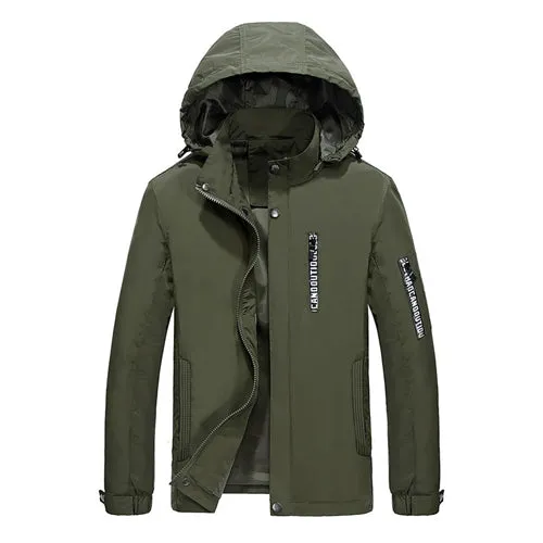 Mandarin Collar Hooded Slim Fit Jacket