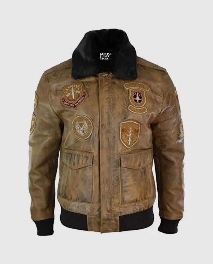 Men's Aviator Fur Bomber Jacket