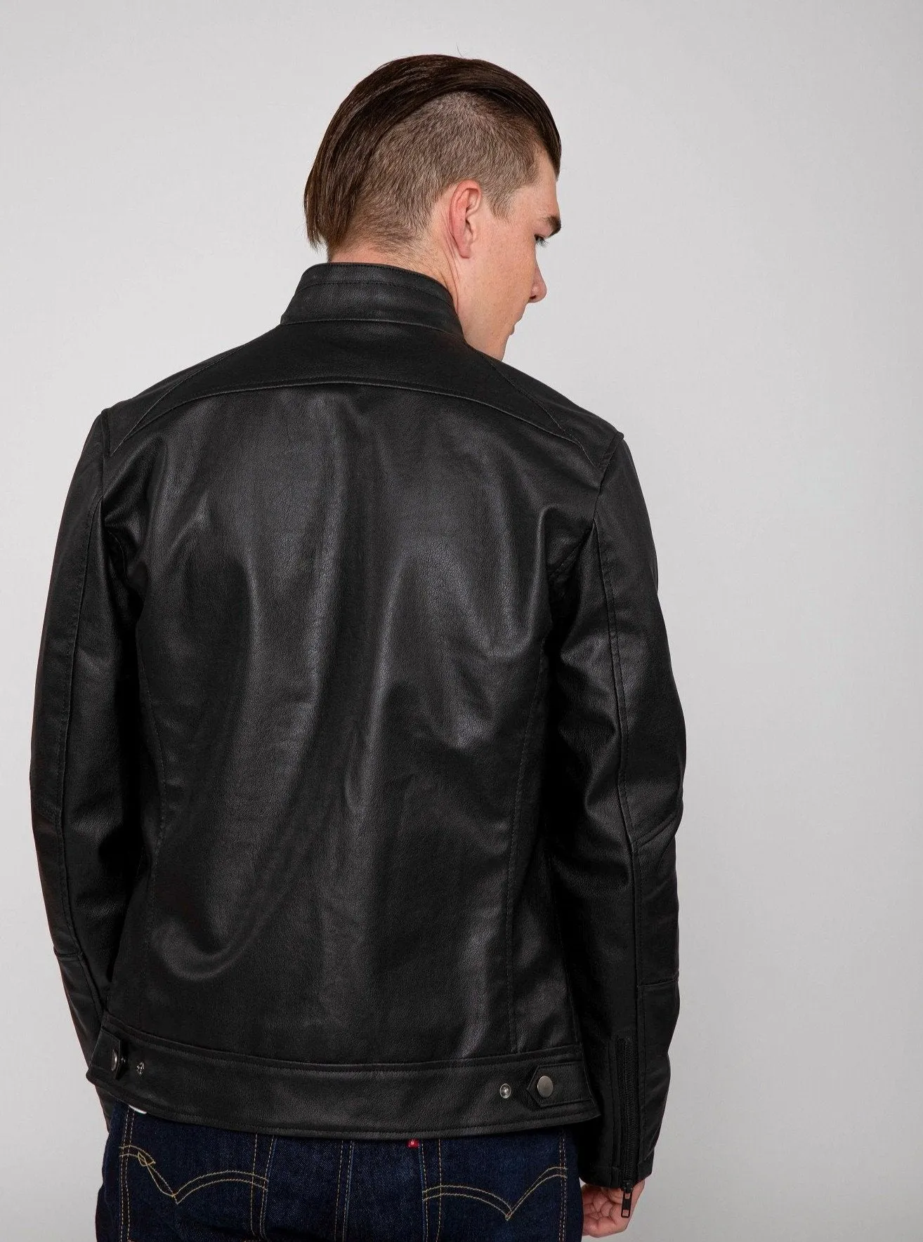 Men's Eagle PU Faux Leather Biker Jacket