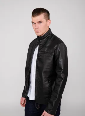 Men's Eagle PU Faux Leather Biker Jacket