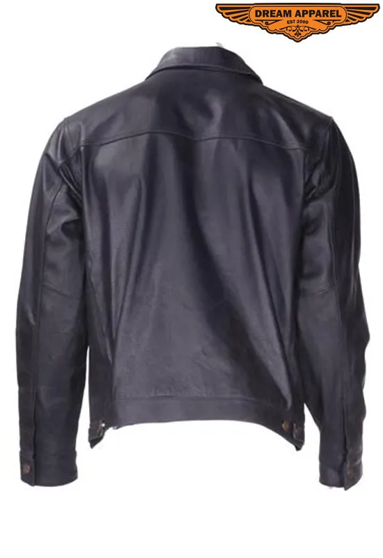 Mens Leather Shirt With Buttons