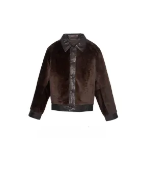 Mens Shearling and Leather Jacket