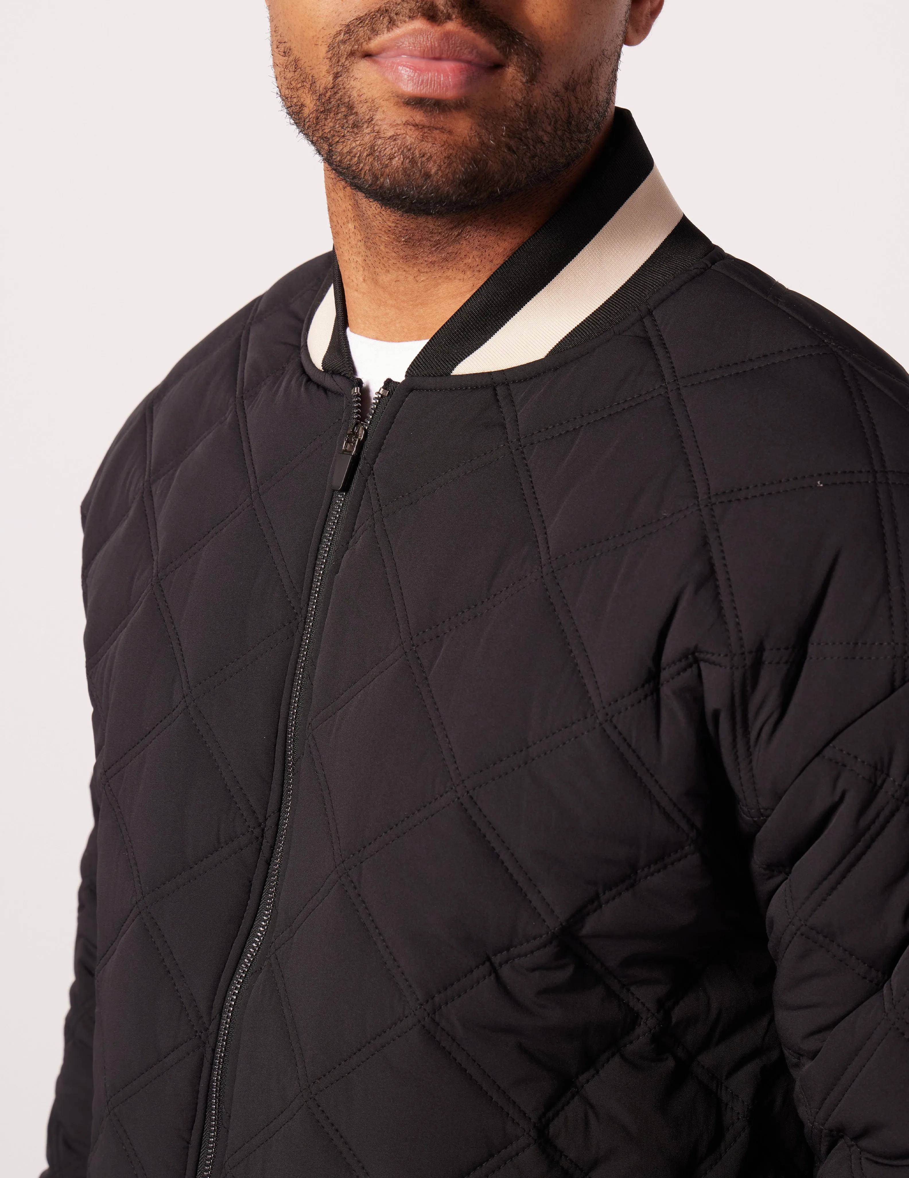 Men's Varsity Jacket: Black/Oamilk