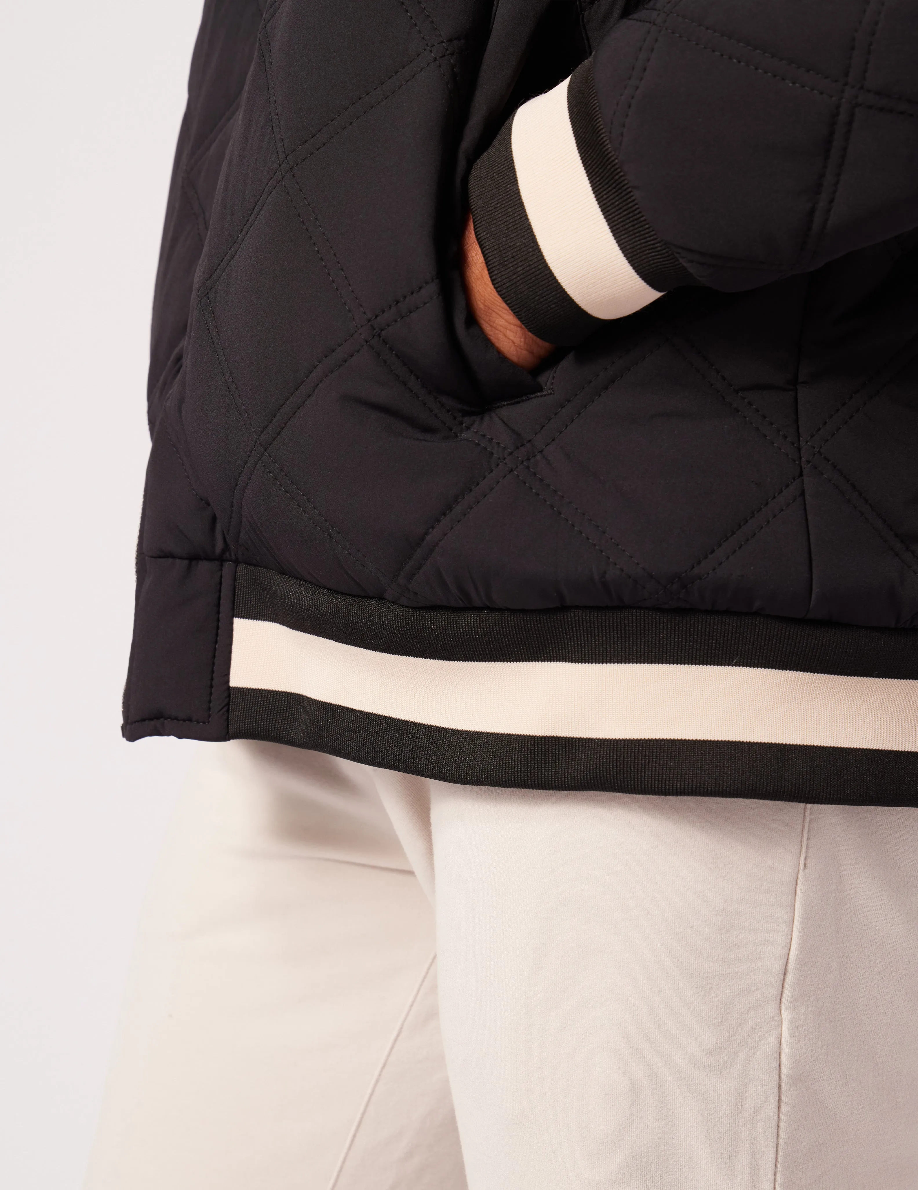 Men's Varsity Jacket: Black/Oamilk