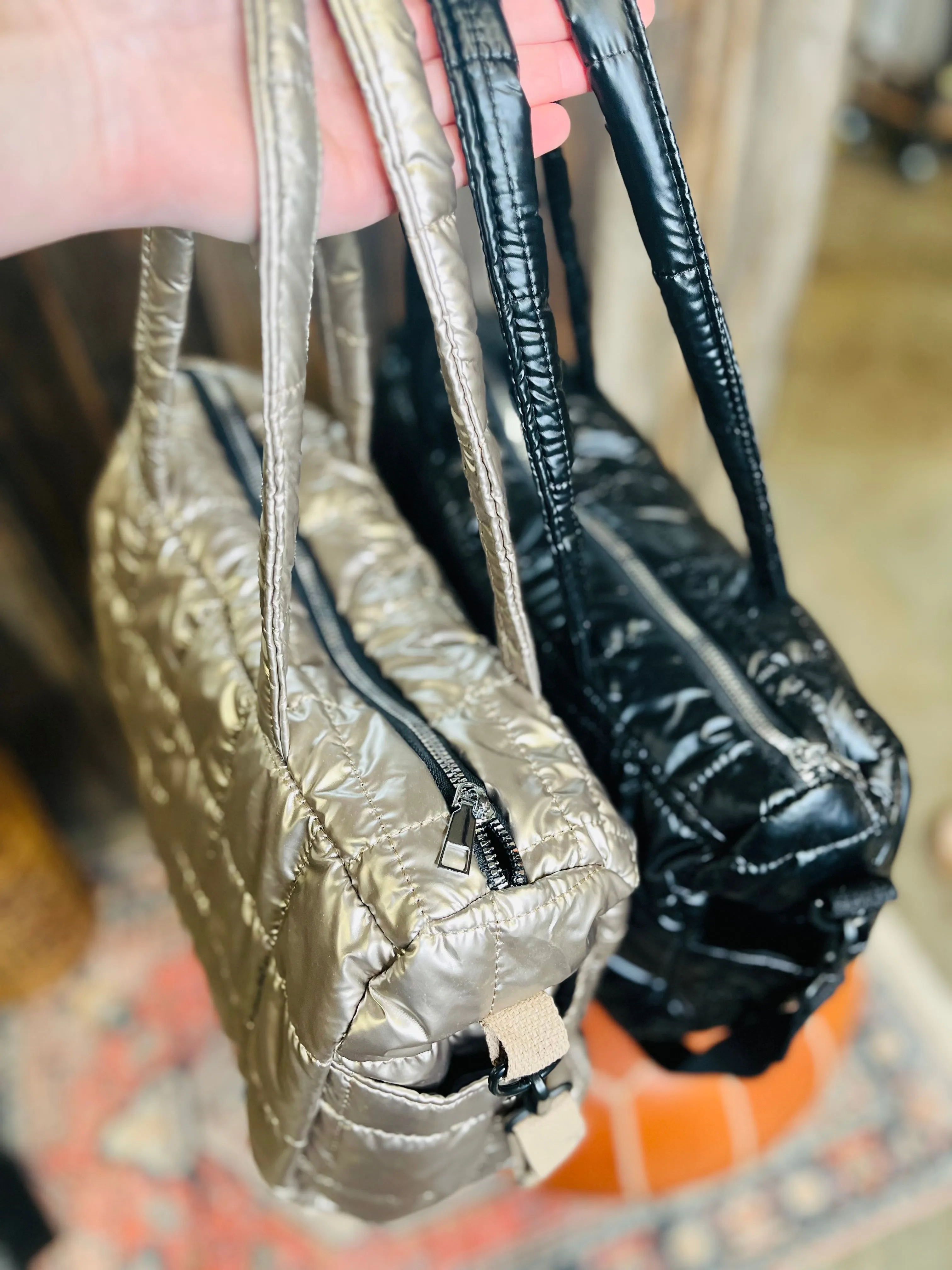 Metallic Puffer Purse: 2 Colors