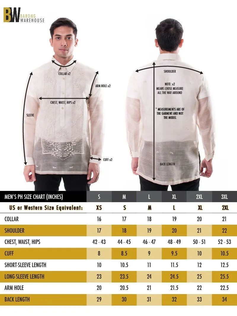 MJ19 - MADE-TO-ORDER - Jusi Barong Tagalog Double-Collar