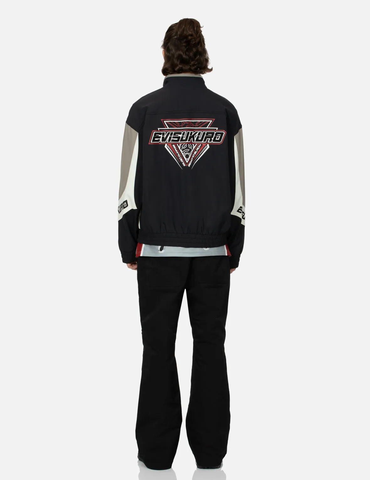 Multi-Logo Print Fashion Fit Racing Jacket