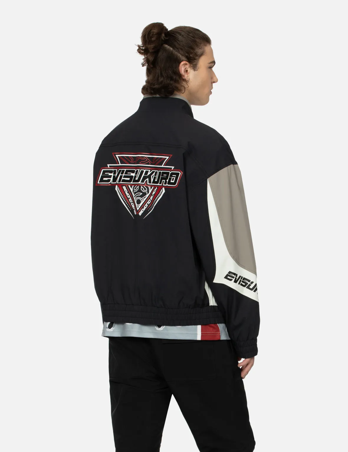 Multi-Logo Print Fashion Fit Racing Jacket