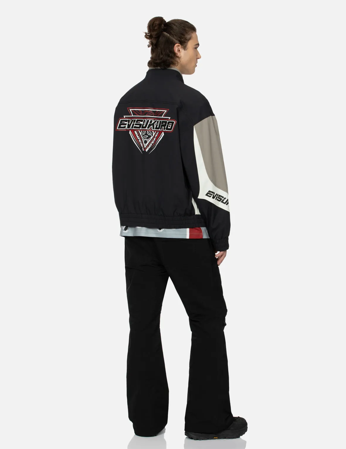 Multi-Logo Print Fashion Fit Racing Jacket