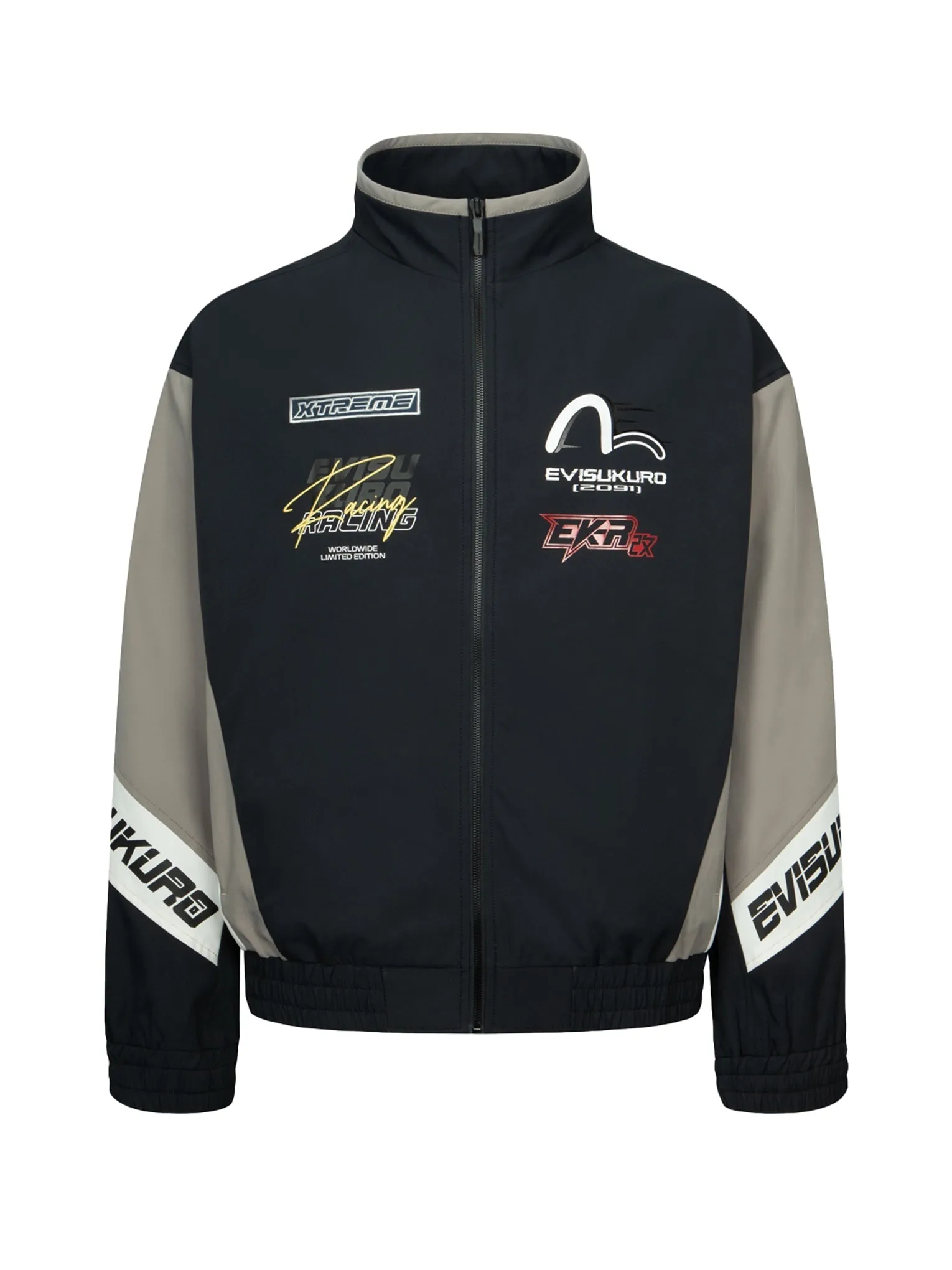 Multi-Logo Print Fashion Fit Racing Jacket