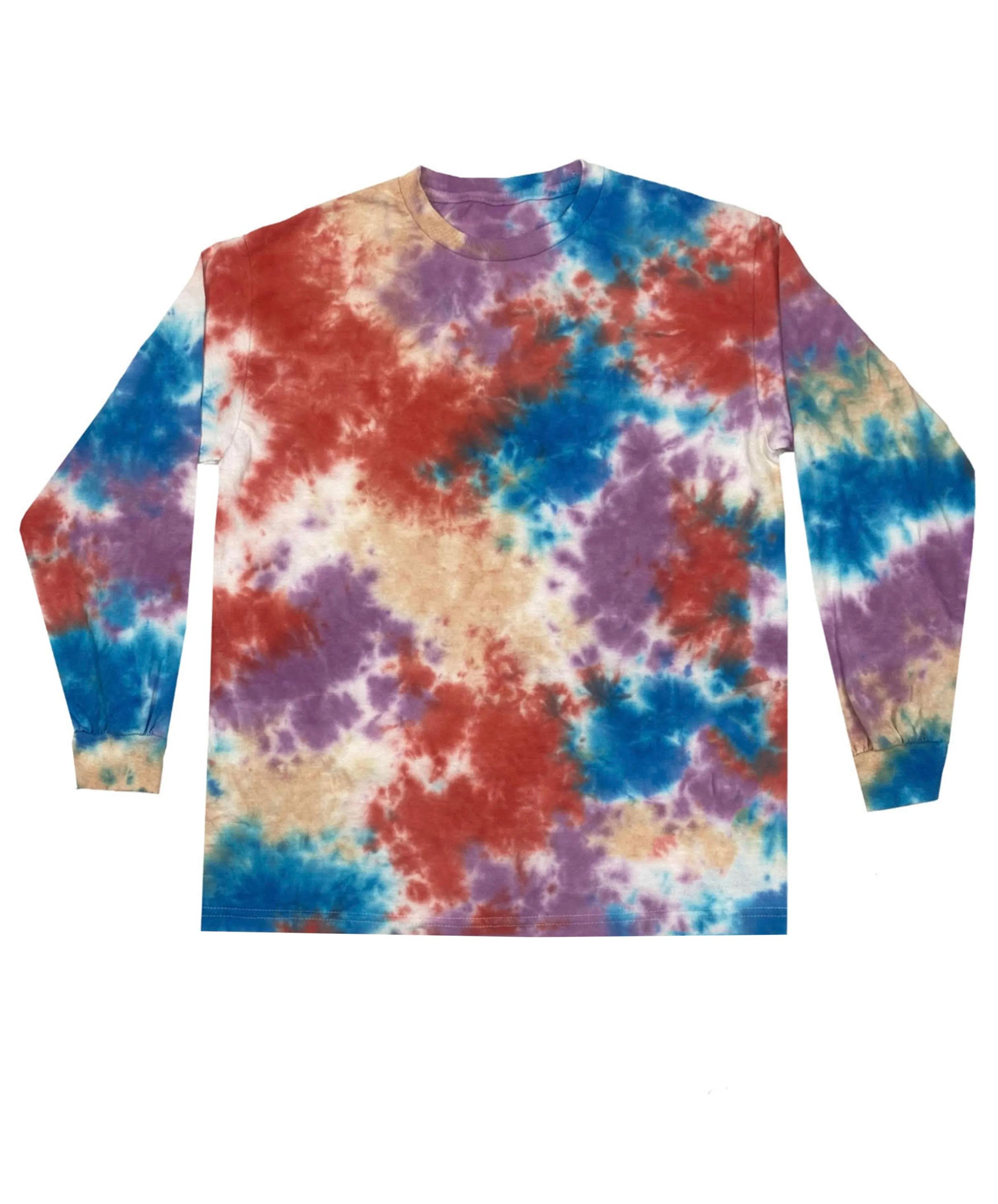 Multicolor Blotchy Tie Dye Long Sleeve T-Shirt 1