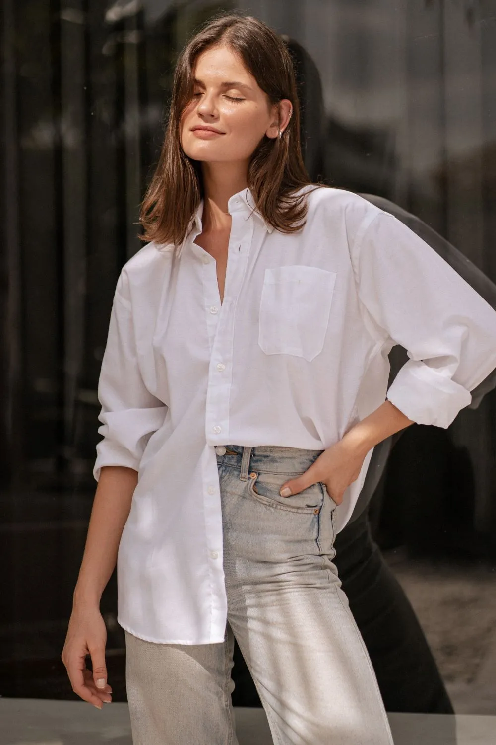 Neutral Luxury Boyfriend Shirt