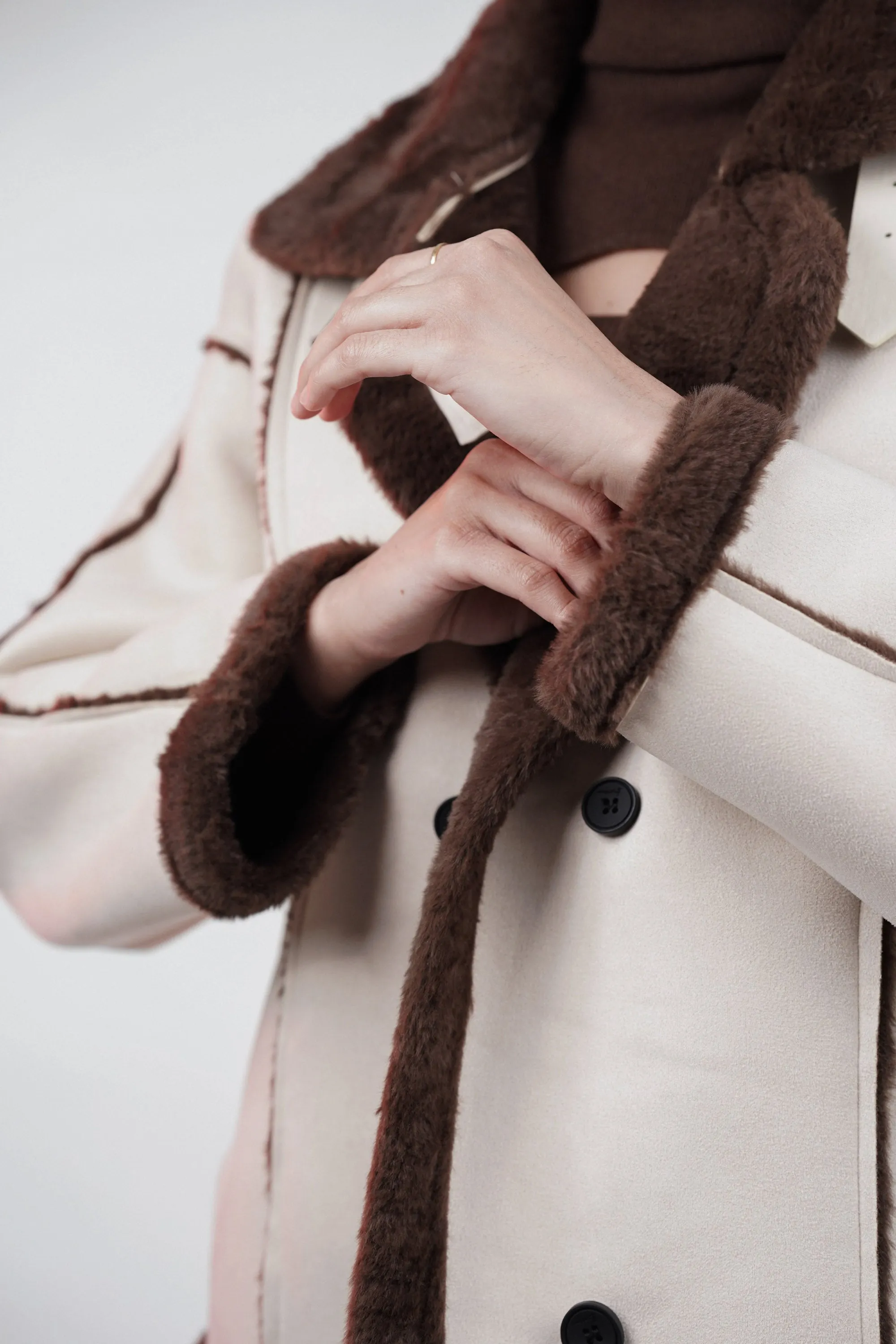 Oat Silk Brown Fur Jacket