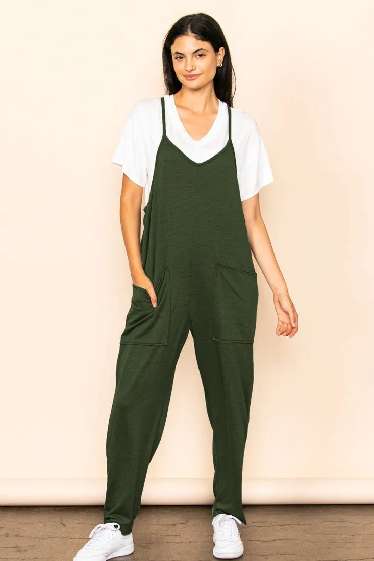 Olive French Terry Jogger Fit Overall Jumper