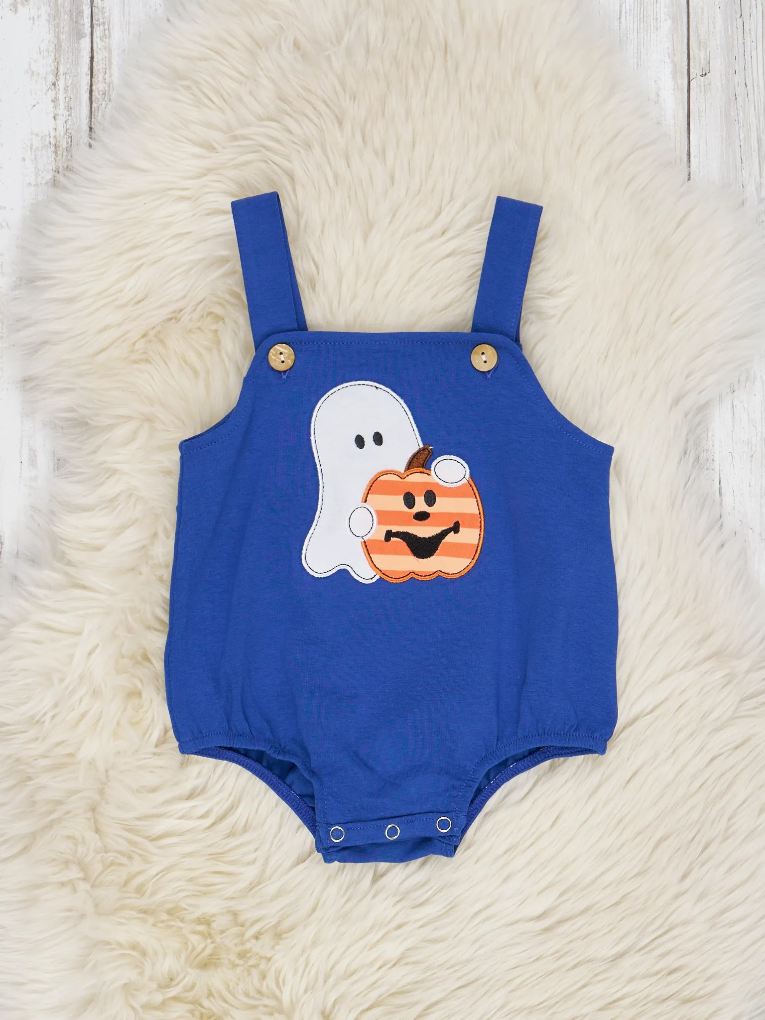 Orange Stripe & Blue Pumpkin Overall Set