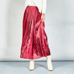 Pleated flowy midi skirt wholesale