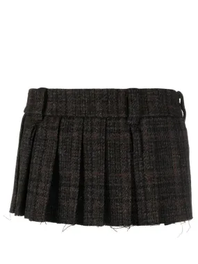 Pleated tartan skirt