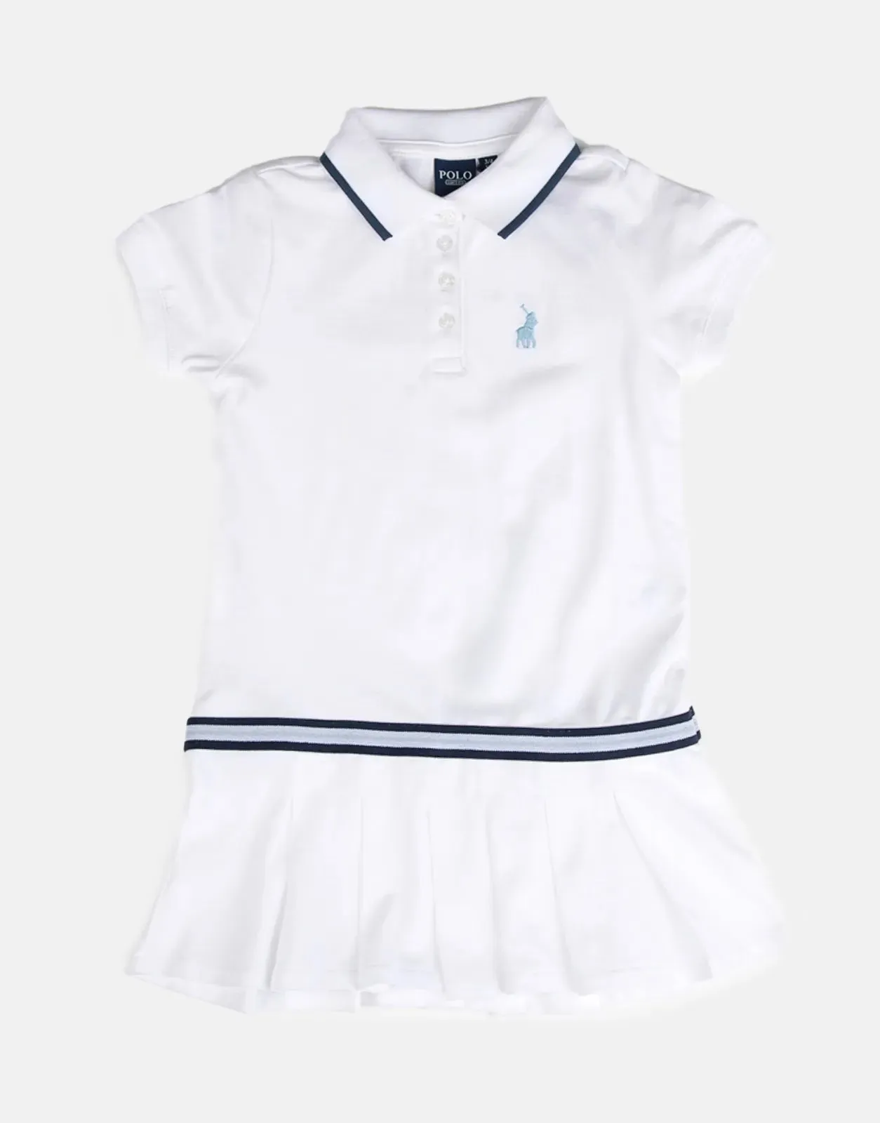 Polo Girls Cally Pleated White Skirt Kids Dress