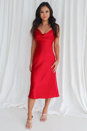 Presley Midi Dress - Red