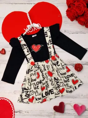 Queen Of Hearts Suspender Skirt Set