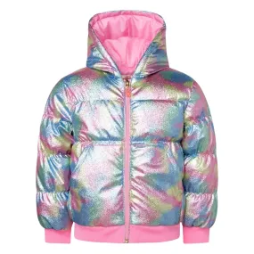 RAINBOW METALLIC SHINY PUFFER JACKET