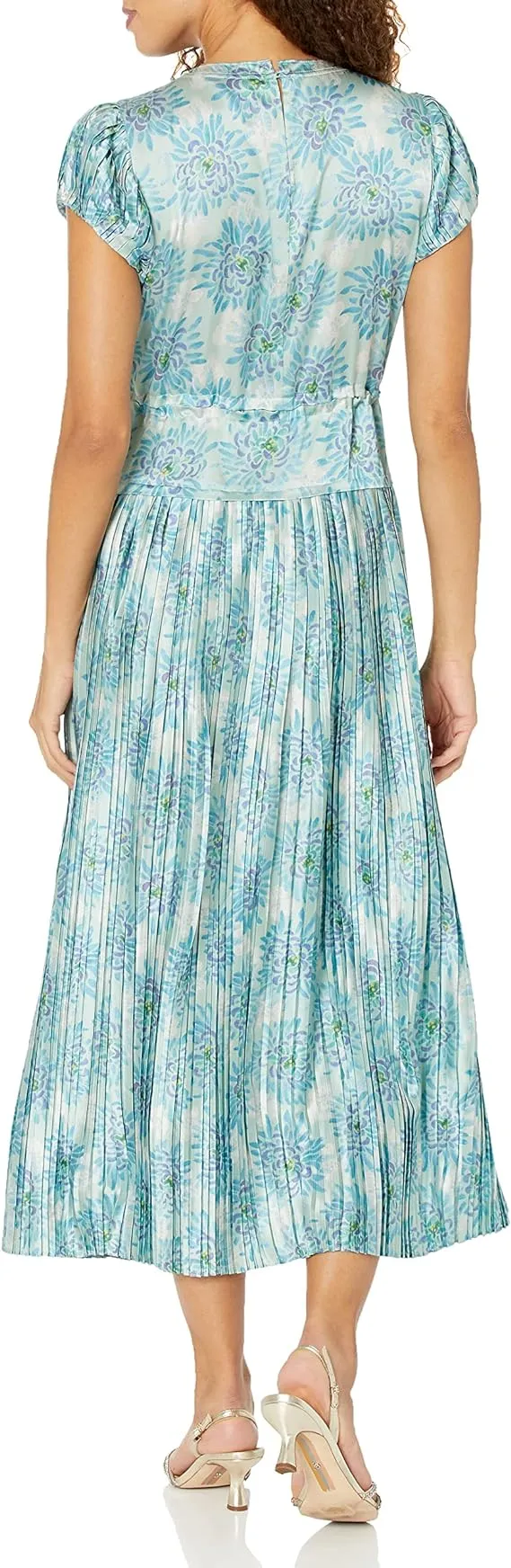 Rebecca Taylor Astera Fleur Pleated Midi Dress