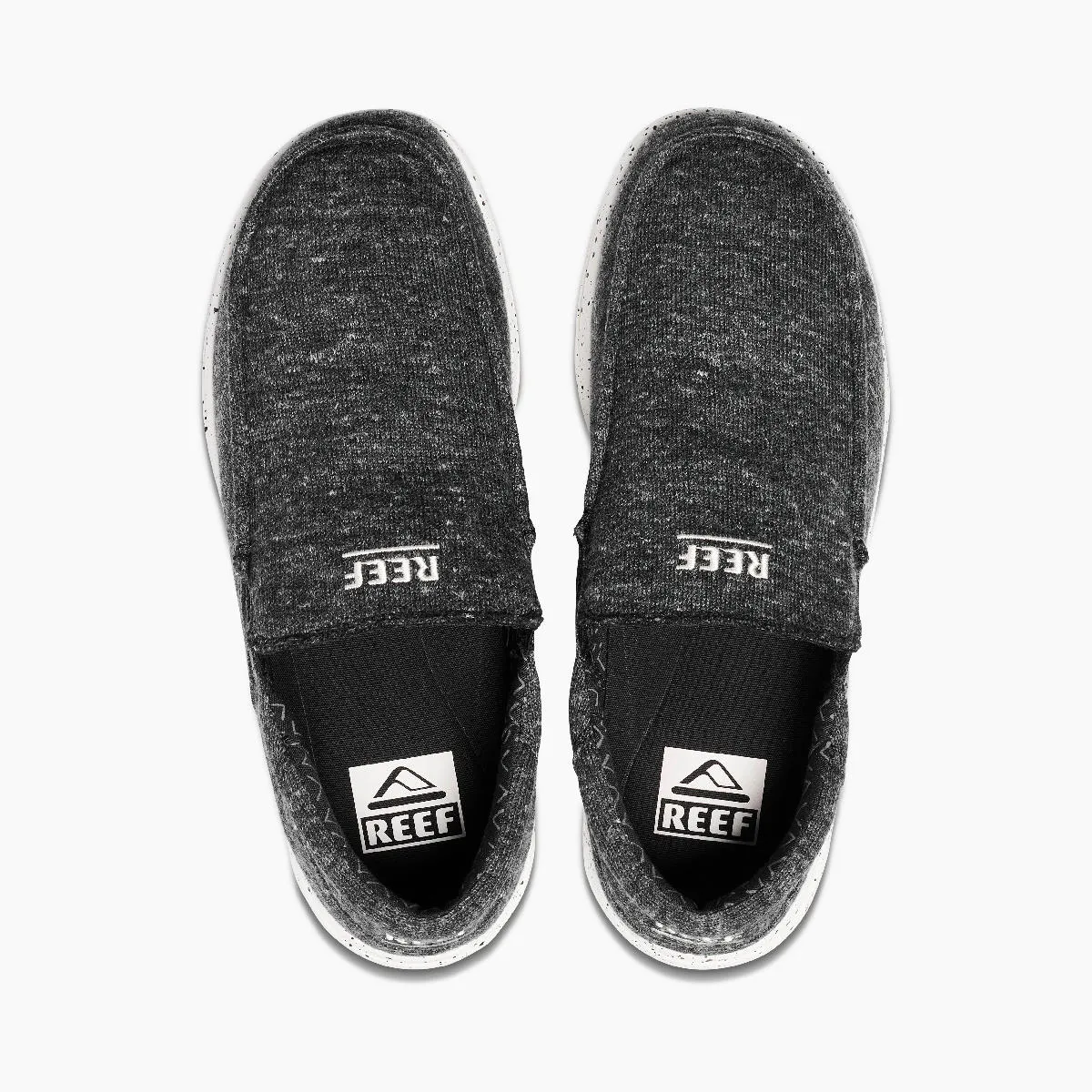 Reef Mens Cushion Coast Slip On Black White