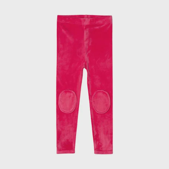 Rock Your Kid - Pink Velvet Knee Patch Tights - Pink