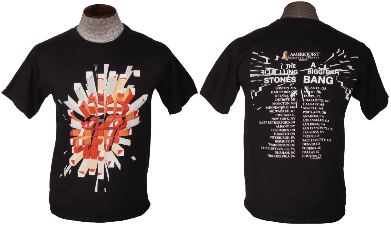 Rolling Stones T Shirt North American Tour A Bigger Bang 2005 Cities Only Small